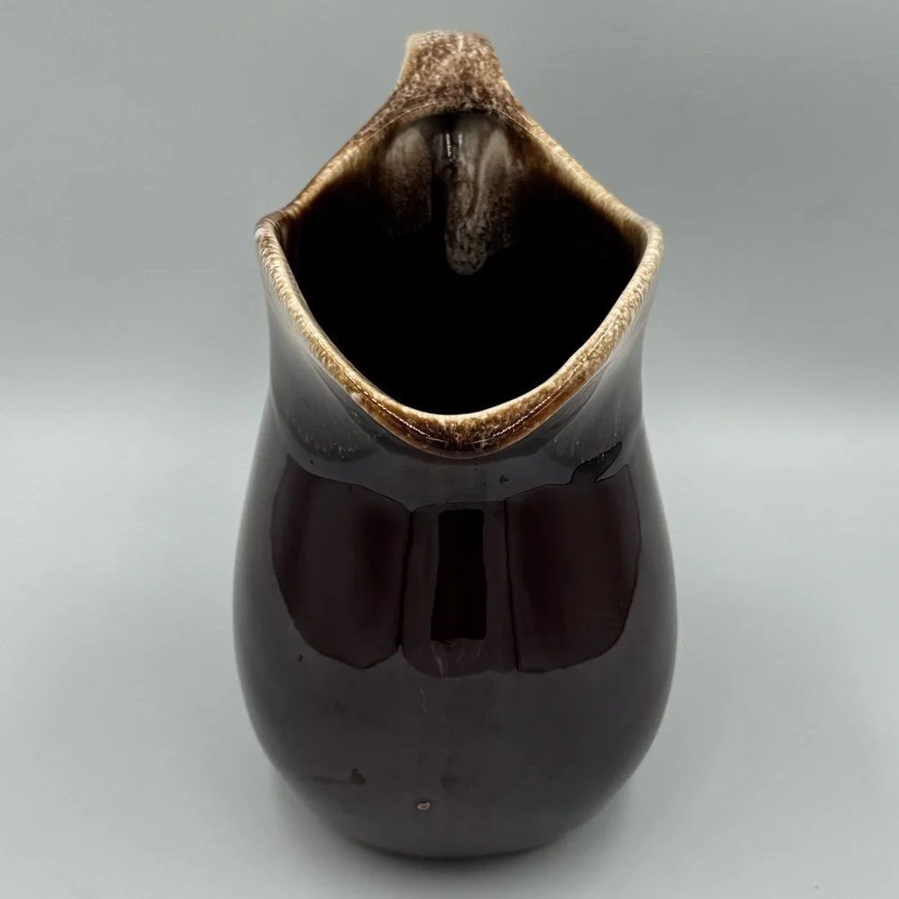 Vintage McCoy 365 Drip Glaze Art Pottery Brown Pitcher USA